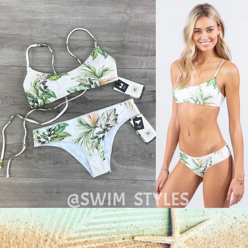 ☀️RIP CURL☀️ PALMETTO CROP PALMETTO CHEEKY HIPSTER BIKINI SET